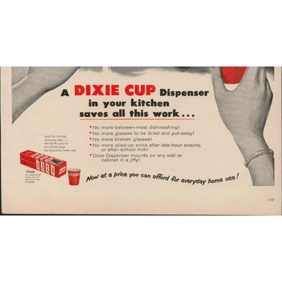 1954 DIXIE CUP Dispenser Vintage Print Ad (L5) - Picture 3 of 3